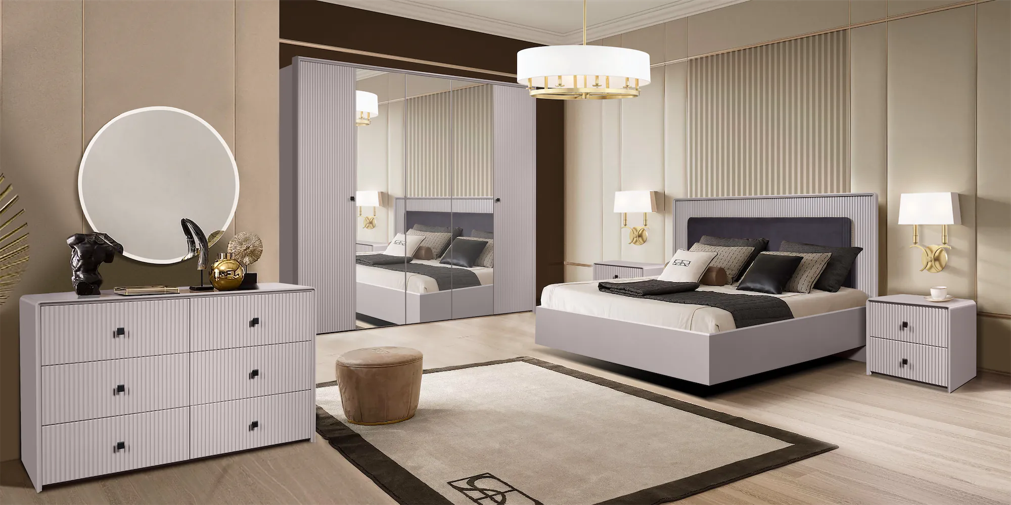 Спальня Сiviлья ў колеры Кашэмір