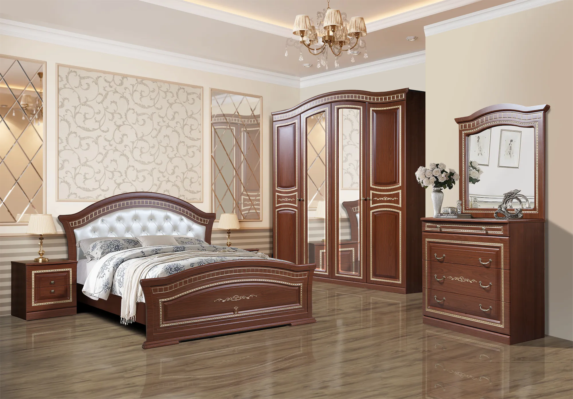 Спальня Венера ў колеры арэх ААТ Слоніммэбель