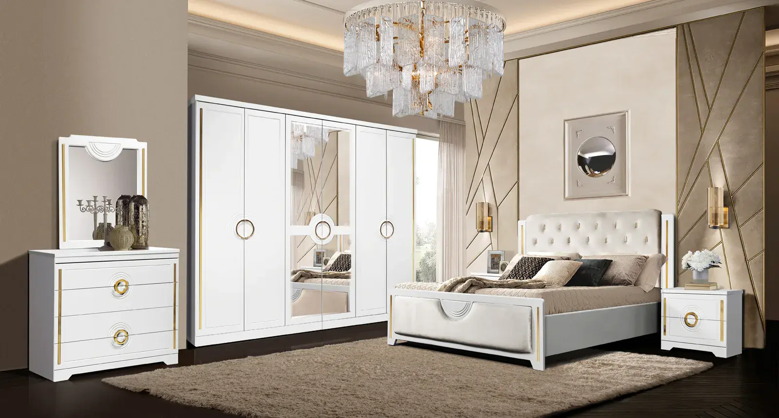 Спальня Бодрум в белом цвете