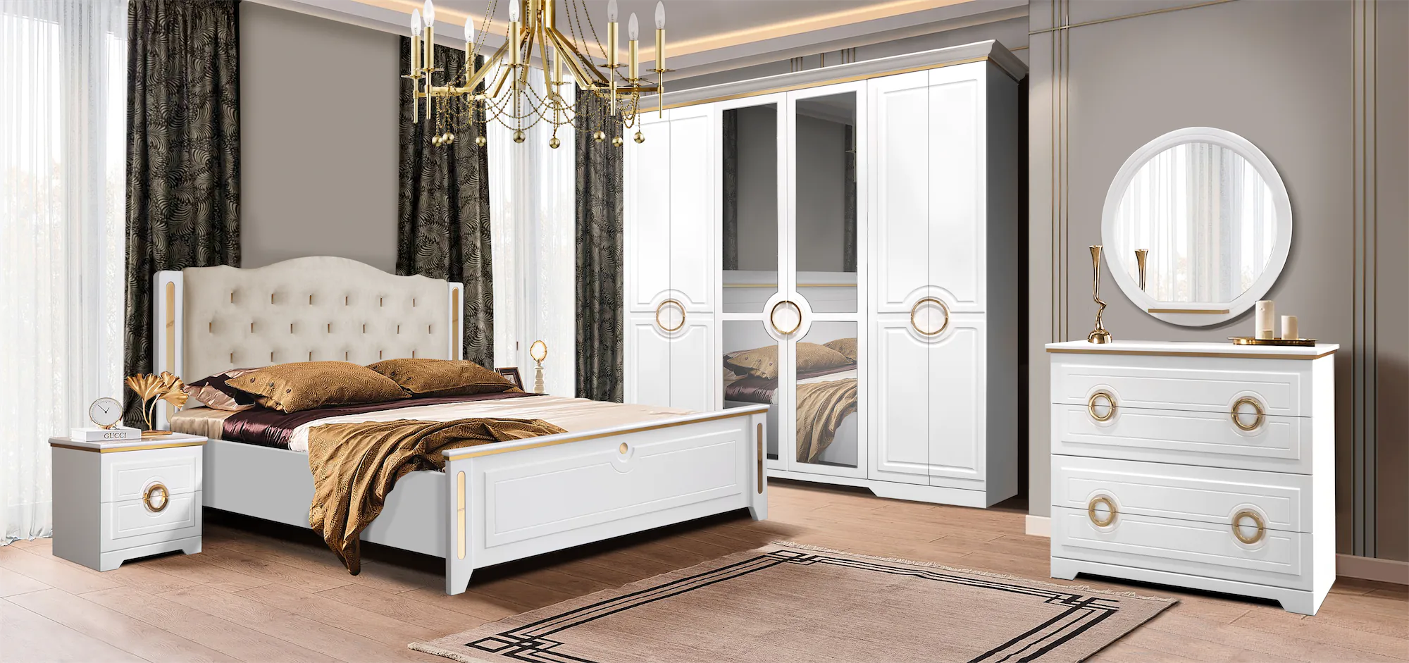 Спальня Мармарис в белом цвете